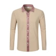 thumbnail image 1 of European Linen Long Sleeve Shirt with Ethnic Pattern Patchwork for Everyday Casual Wear Relaxed Fit Top for Spring and Autumn, 1 of 8