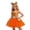 Orange, variant on LYHaoo Kids Girls Halloween Tulle Dresses with Headband and Bag 4PCS Set Performance Party Outfits(6-7 Years)