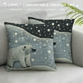 thumbnail image 3 of Constellation Throw Pillow Cover  Polar Bear Silhouettes with Stars Doodle Style Illustration, Square Cushion Covers Decor for Bed Couch Sofa,", Pale Blue Black Bluegrey, 3 of 5