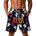 thumbnail image 4 of Sewkxo Mens Halloween Horror Pattern Soft Cotton Sleep Shorts Casual Indoor Home Pajama Lounge Shorts,White 3XL, 4 of 5