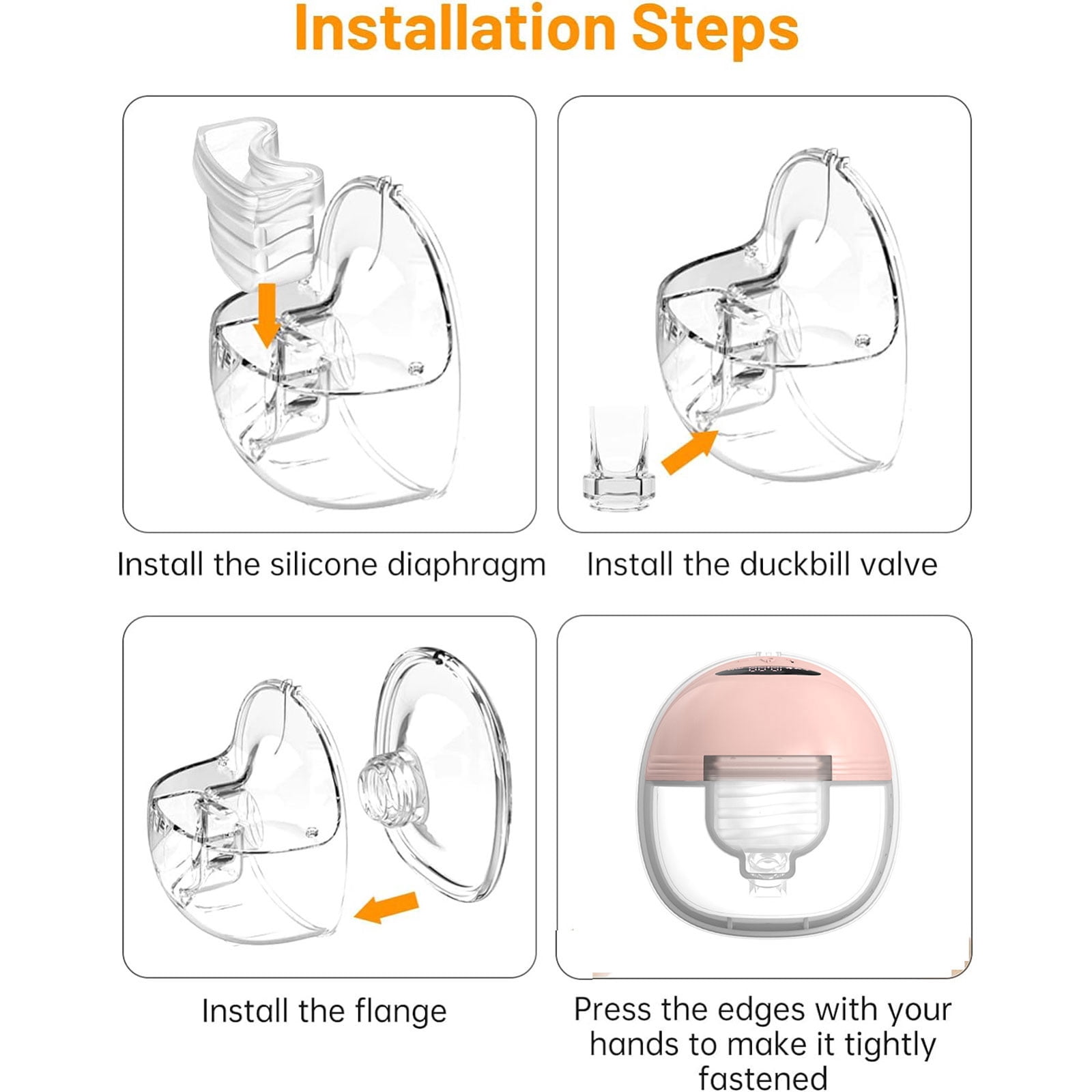 Silicone Diaphragm Membrane Duckbill Valves 24mm/27mm Flange Horn Wearable Electric Breast Pump Accessories for S18/S21