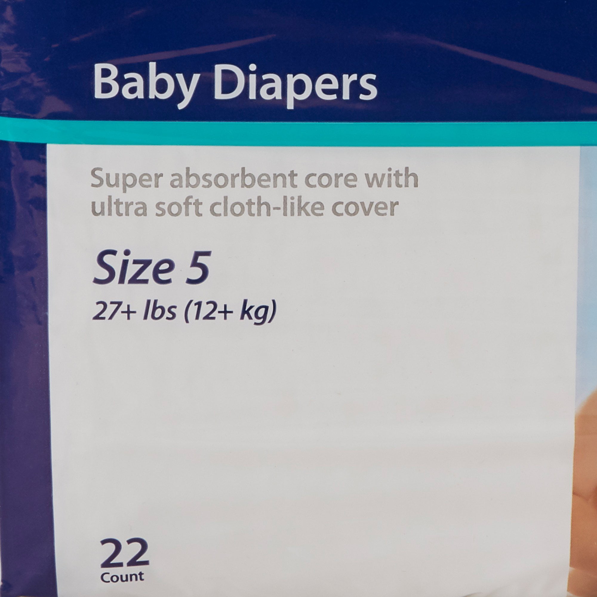 Curity Baby Baby Diaper Size 5, Over 27 lbs. 80048A, 22 Ct 