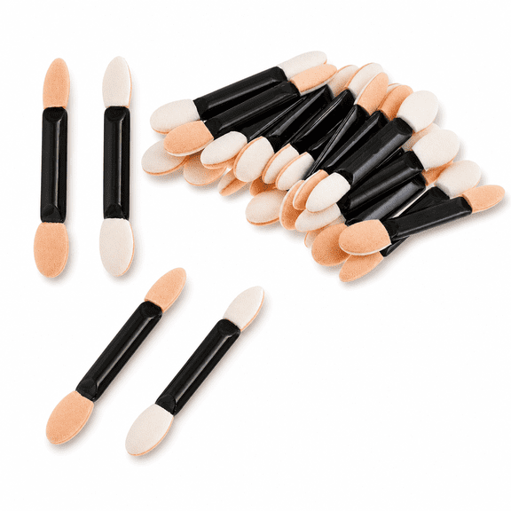 100Pcs Disposable Dual-Sided Eye Sponge Applicators for Eyes, Brows & Lips