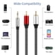 thumbnail image 3 of Nanxudyj Cable De Audio De 3,5 Mm A 2 Rca Cable De Audio Trenzado De Nailon De 3,5 Mm Aux A 2 Rca De 1,5 Pies Para Receptor Estéreo Altavoz Smartphone Tablet Hdtv Reproductor De Mp3 Y Más Cable Estére, 3 of 5