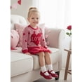 thumbnail image 4 of BemeyourBBs Kids Toddler Baby Girls Valentines Outfits Long Sleeve Heart Striped Pullover Sweatshirt Skirt Set 2Pcs Cute Little Girls Spring Clothes, 4 of 9
