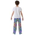 thumbnail image 4 of FORMRS Boys Pajama Pants with Pockets Size 6-8Y Kids Lounge Sleep Bottoms, Green Wavy Pattern, 4 of 8