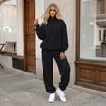 thumbnail image 4 of SUNBS 2 Piece Outfit for Women Lounge Sets Hooded Half-Zip Sweatshirt Jogger Sweatpants Workout Sweatsuit, 4 of 9