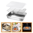 thumbnail image 3 of Shisuyan Stainless Steel Baking Tray with Wire Rack for Oven Cooking Easy to Clean and Bake Silver, 3 of 8