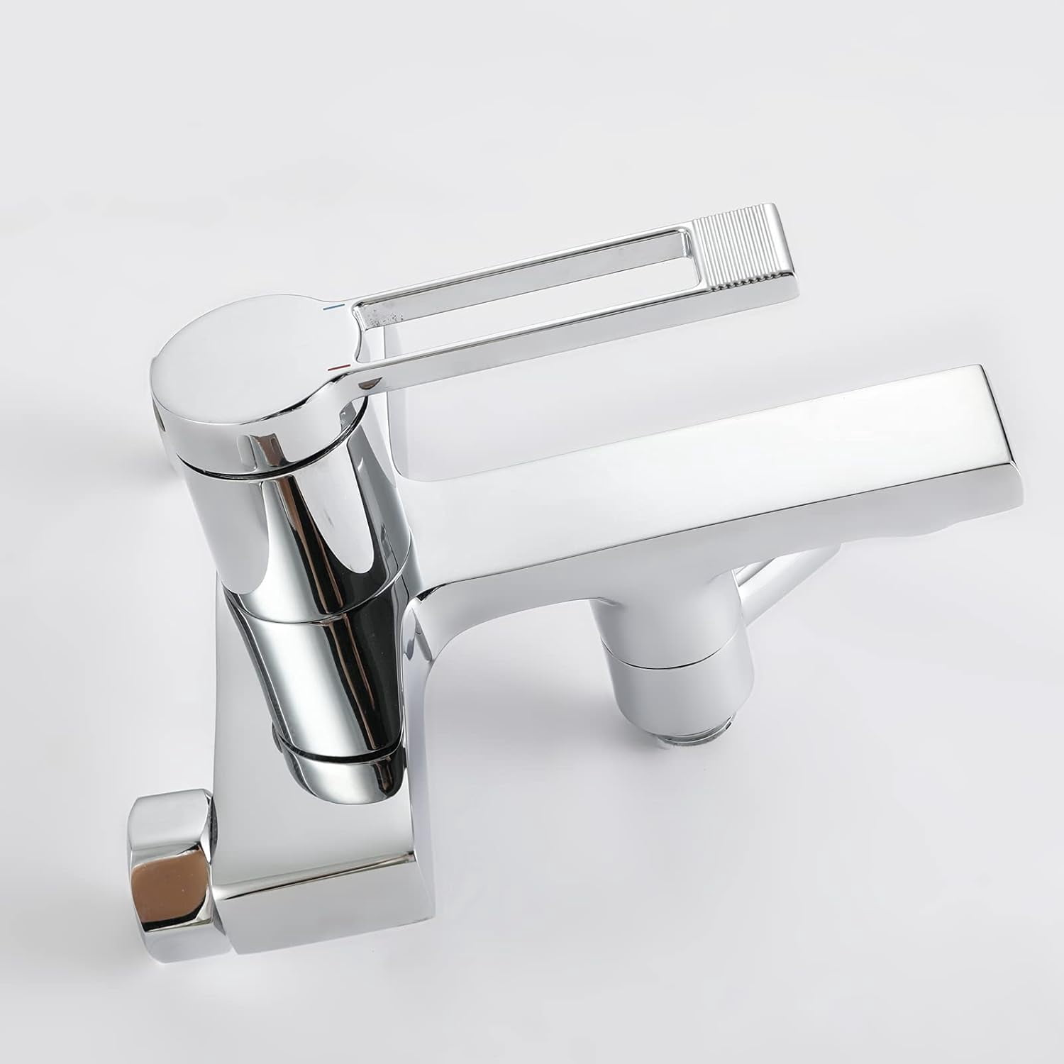 Chrome Tub Filler Faucet with Handheld Shower Head, Modern Brass Wall-Mount Bath Tub Filler Faucet High Flow Bathtub Faucet with Shower Diverter