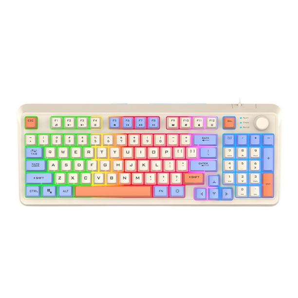 Teclado de jugador Wdftyju K82 de 94 teclas con retroiluminación arcoíris