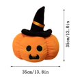 thumbnail image 3 of Euahivb Halloween Pumpkin Decorative Pillow 13.8 x 13.8 Inch Plush Stuffed Toy with Black Wizard Hat for Kids Room Living Room Couch Spooky Holiday Decor, 3 of 7