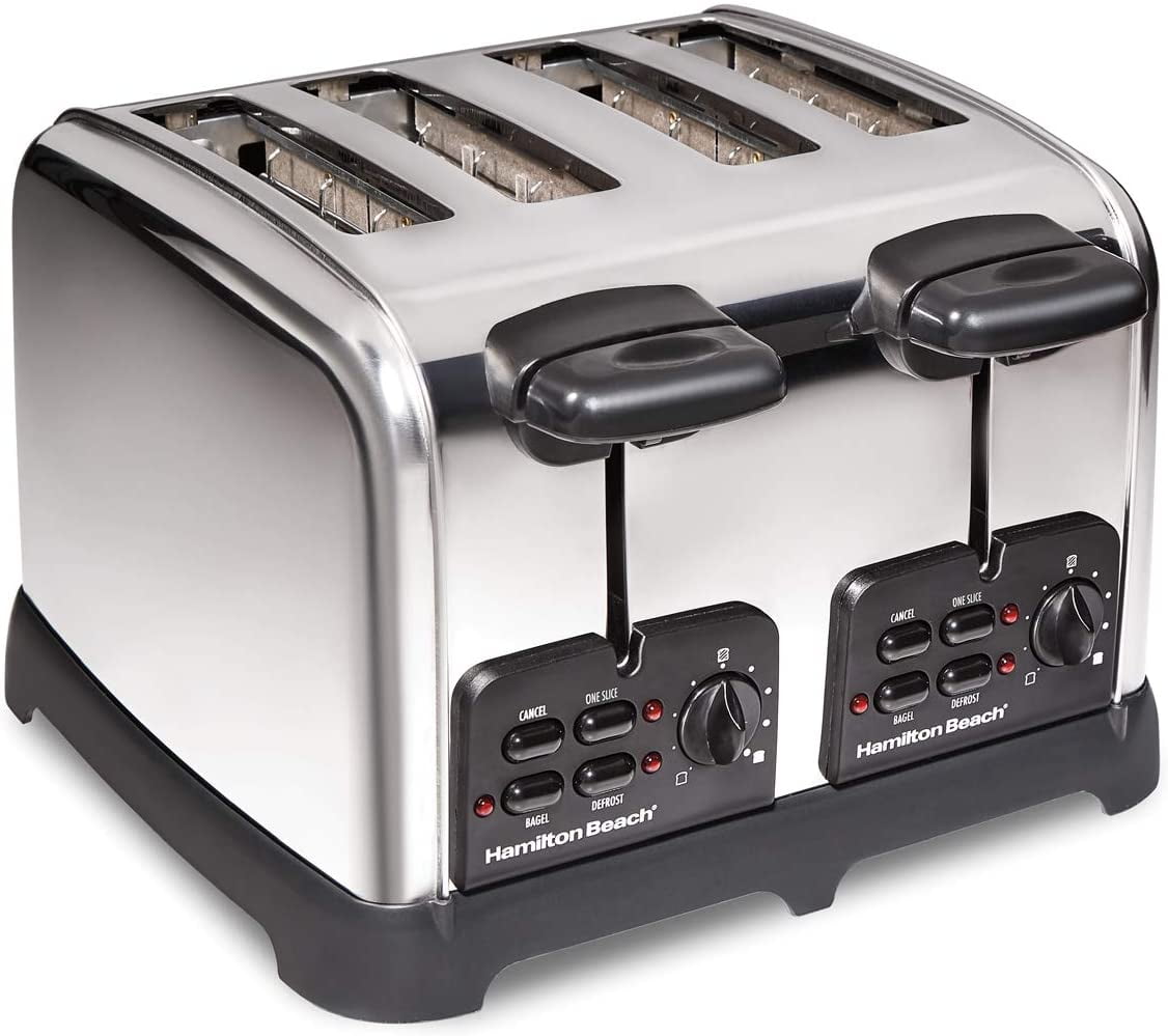 Hamilton Beach Classic 4 Slice Toaster with Sure-Toast Technology & Auto Boost to Lift Smaller Breads, Polished Stainless Steel Finish, 24782 Hamilton Beach Classic 4 Slice Toaster with Sure-Toast Technology & Auto Boost to Lift Smaller Breads, Polished Stainless Steel Finish, 24782