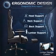 thumbnail image 3 of Homall Gaming Chair Massage Office Chair High Back PU Leather Chair with Footrest, White, 3 of 7
