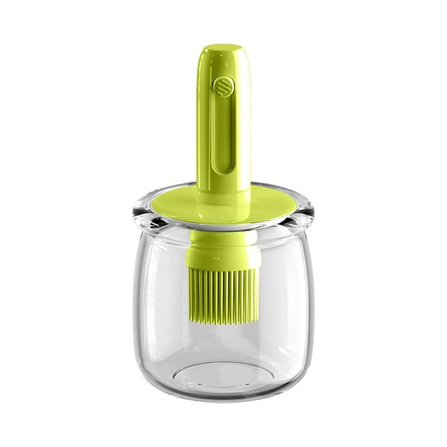 Glass Oil Bottle with Brush for Cooking Baking and Barbecue - High Temperature Storage and Drizzling Bottle for Kitchen Use