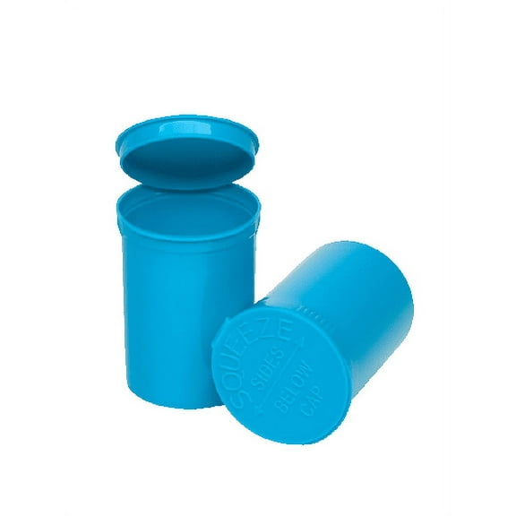 Philips Empty Prescription Pop Top Vial Made in USA Pack of 150 Dry Herb Containers with Child Resistant Solid Aqua Light Blue Color 30 Dram Medical Pharmacy Pill Bottles
