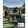 thumbnail image 3 of VEVOR Picnic Table Weather Resistant Steel Patio Dining Furniture Set Outdoor Square, 3 of 9