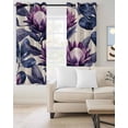 thumbnail image 2 of Blue Purple Botanical Blackout Curtains for Bedroom Living Room Darkening Curtains 84 Inch Length 2 Panels Set Spring Flowers Summer Retro Window Curtain Window Treatment Grommet Drapes 52"x84", 2 of 9