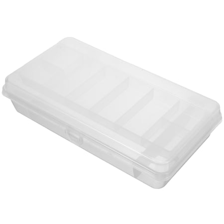 MOKKHNB Portable Fishing Tackle Box Container with Lid Multi Grid Storage for Outdoor Use