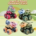 thumbnail image 2 of 5PCS Dinosaur Truck Toys for 2 3 4 5 Year Old Boys,360° Rotating Push and Go Cars,Inertia Stunt On-Road Vehicle,Great for Birthday Party Gift for Boys Girls, 2 of 5