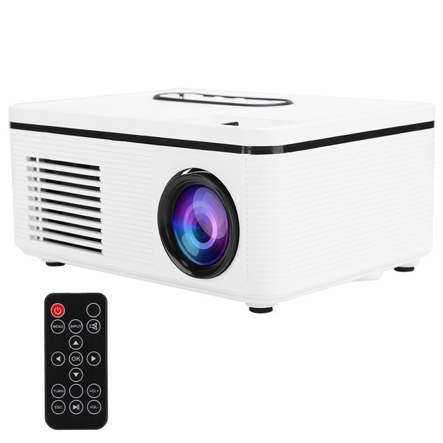 4:3/16:9 Mini 1920 X 1080 Resolution Compatible With Game Console/Speaker/USB Disk LED Projector, Projector, Portable For Home Theater Office Meeting White