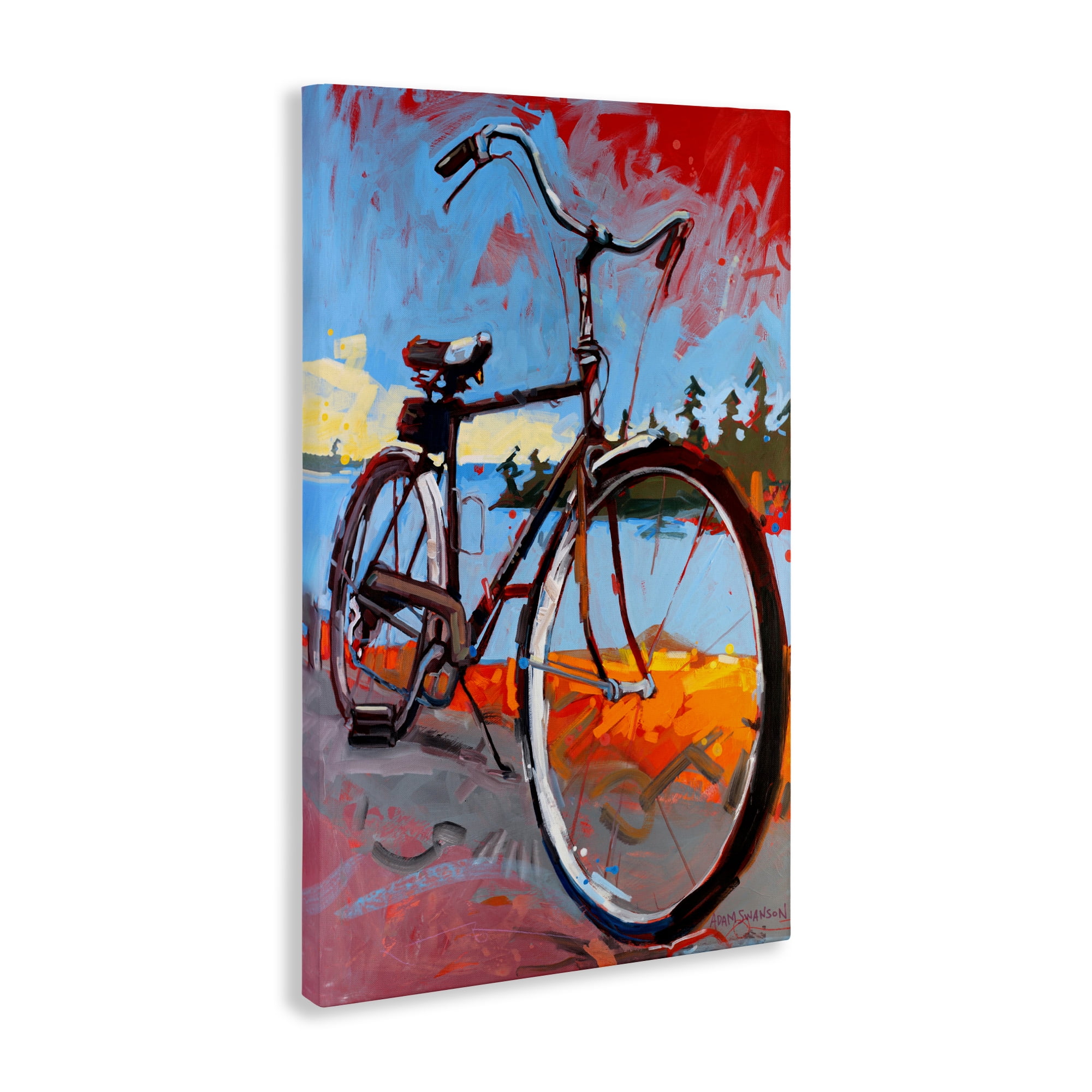Tonight Bicycle Journey Canvas Wall Art, design by Adam Swanson