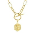 thumbnail image 1 of Bilqis Chaîne Pendentif Lettre Anglaise 26 Deals, Collier Rétro Paperclip Hexagone, 1 of 1