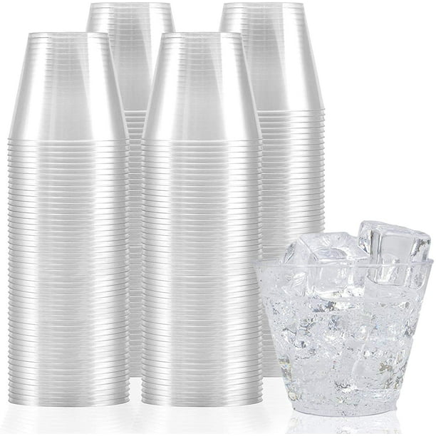 Stock Your Home 9 Ounce Clear Disposable Plastic Tumbler Cups (100