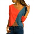 thumbnail image 1 of Camiseta informal de manga larga con cuello redondo y costuras en contraste para mujer Fridja  ghj987+1038, 1 of 5