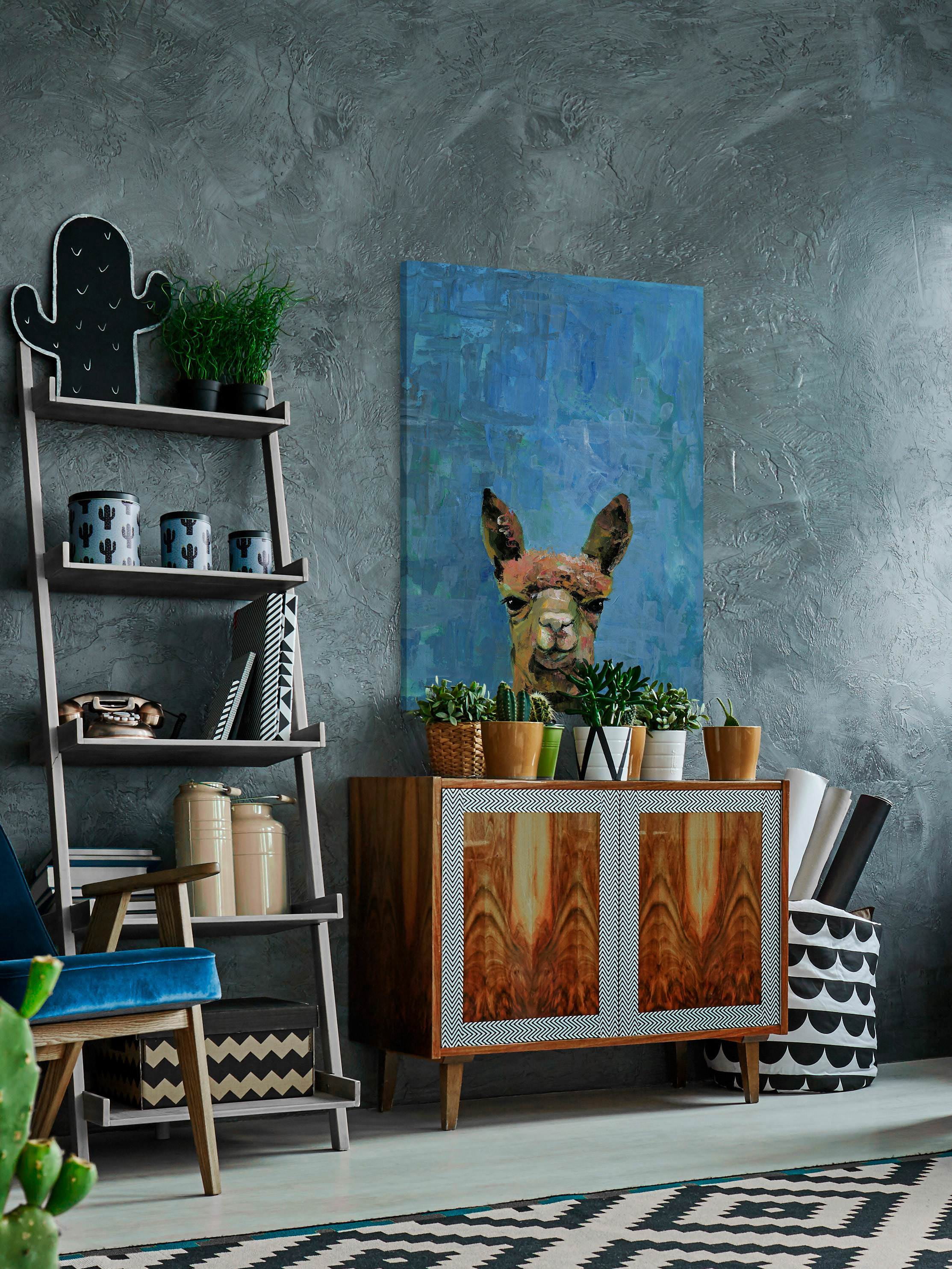 What up Llama Painting Print on Wrapped Canvas
