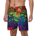thumbnail image 2 of Haiem Pride Rainbow Mens Swim Trunks with Compression Liner 2 in 1 Swimming Shorts Stretch Swimwear Quick Dry,Board Shorts-3X-Large, 2 of 9