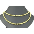 Nuragold 10k Yellow Gold 5mm Rope Chain Diamond Cut Pendant Necklace, Mens Womens Lobster Clasp