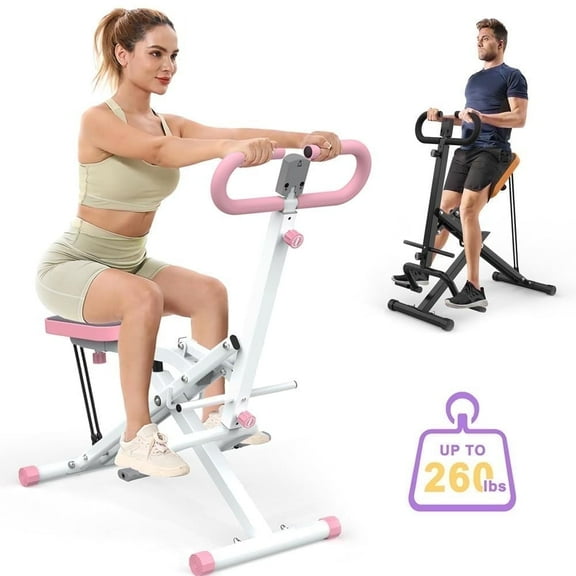 Fahuac Squat Machine Full-Body Exercise for Home Assist Trainer for Glutes Workout Foldable with Resistance Bands, for Botty Glutes Butt Thighs, Ab Back Leg Press Hip Thrust for Home Gym Pink
