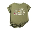 thumbnail image 2 of Hauts d'Été Grande Taille pour Femmes, T-Shirt Imprimé Lettre Alphabet Tendance pour Femmes, Manches Courtes Décontractées, Col en V, T-Shirt pour Femmes en Liquidation, 2 of 7
