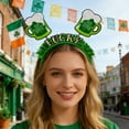 thumbnail image 3 of DwellJoy St. Patrick's Day Headband with Shamrocks, Irish Party Hair Accessory for Adults & Kids, Green Festival Parade Costume Props, 3 of 6