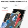 thumbnail image 4 of SaniMore for Samsung Galaxy S22 Ultra Case, Flexible TPU Magnetic Cover Support Wireless Charging Slim Flower Grass Pattern Shockproof Protective Shell for Ladies Women Girls, Blue Flowers, 4 of 9