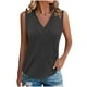 thumbnail image 3 of Camisetas para mujer,Camiseta plisada con cuello en V para mujer, top informal sin mangas, poliéster suave, largo regular, ideal para todas las estaciones, sopatenor, 3 of 9