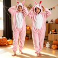 thumbnail image 2 of Ruyang Animal Hooded Jumpsuit for Toddler Boys Girls Zipper Fleece Onesie Teen Kids Theme Party Drees Up Home Wear, 2 of 4