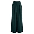 thumbnail image 6 of Edvintorg Work Pants Women High Waisted Pleated Wide Leg Dress Trousers with Pockets Women Business Pants Green S, 6 of 6