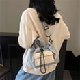 thumbnail image 5 of Women Shoulder Bag Korean Styles Crossbody Bag Drawstring Messengers Bag Commuting Bag Canvas Bucket Bag Handbag, 5 of 9