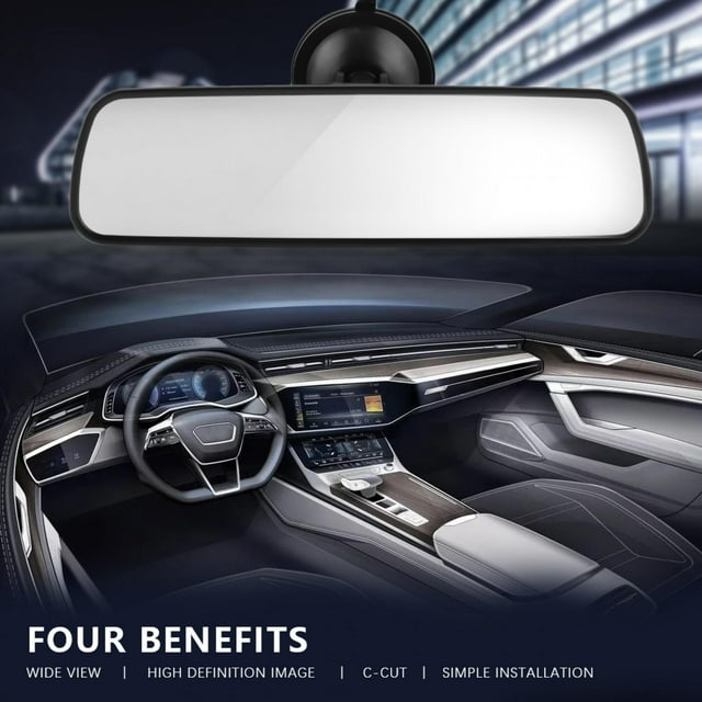 Car Rearview Mirror, Suction Cup Rearview Mirror, Easy To Install ABS For Auto Repair Shop Car