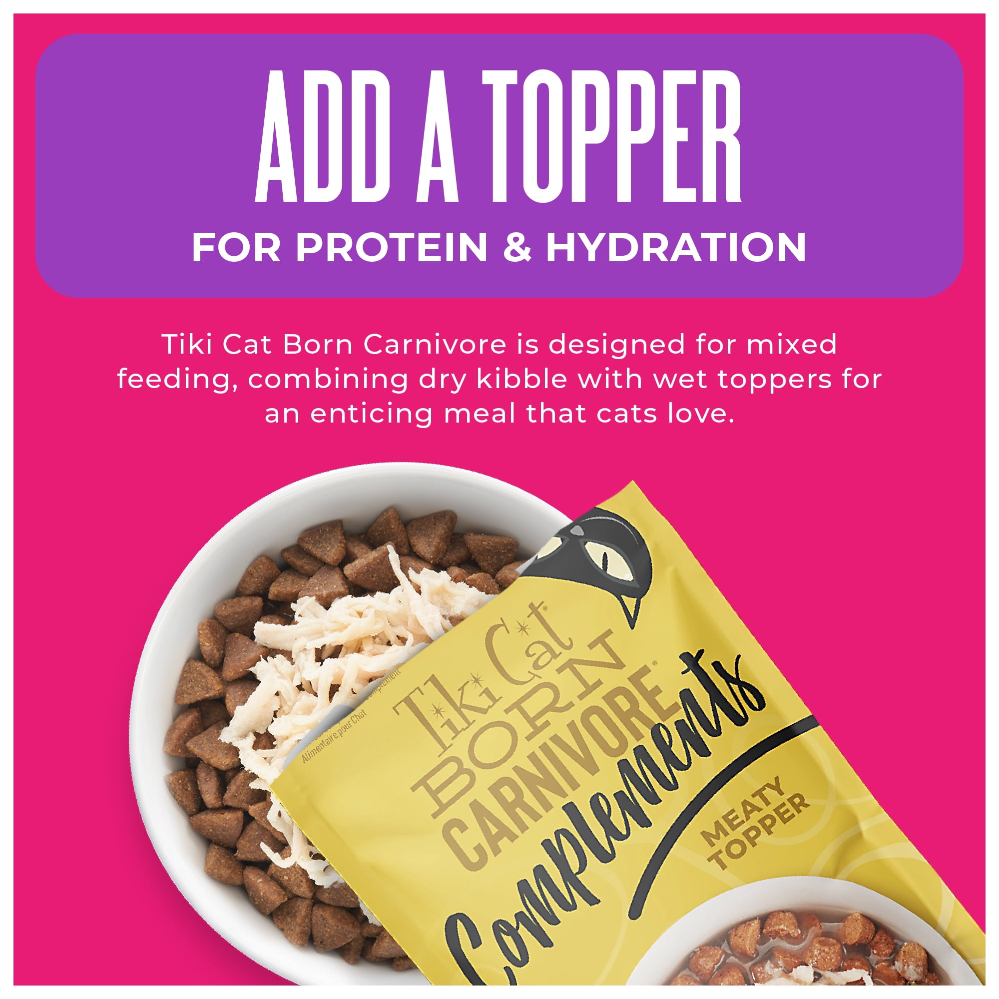 Tiki Cat Born Carnivore Wet Cat Food, Mousse, Chicken & Duck Recipe in Broth, 2.4 oz. Pouch