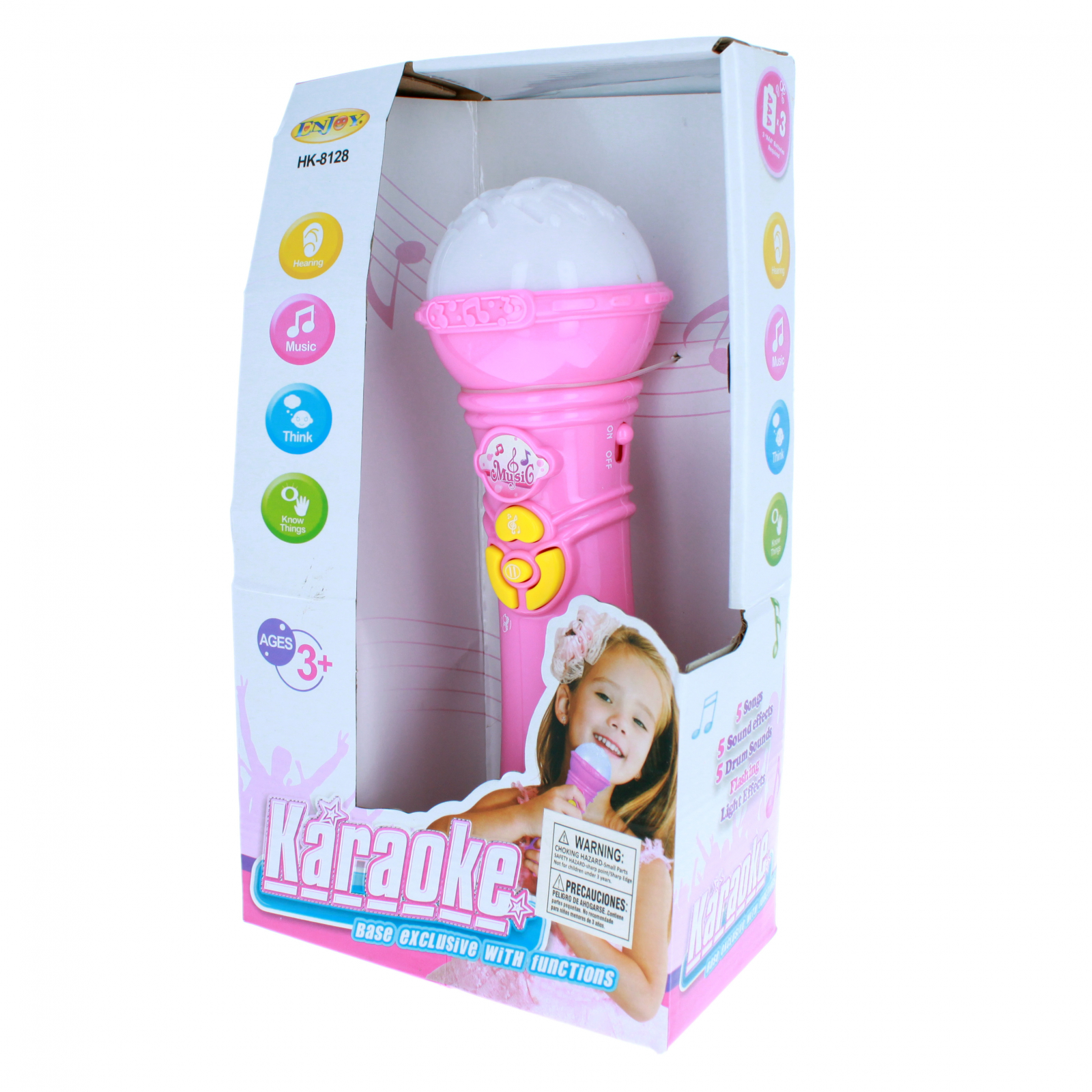 Kids Karaoke Microphone Toy with Lights Music Sound Effects Battery