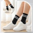 thumbnail image 7 of 8 Pairs Womens Crew Socks Striped Women Sports Crew Socks, Size 6-8, 7 of 7