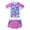 Pink, variant on DPOIS Kids Girls Rashguard Tankini Swimsuit Floral Short Sleeve Shirt with Boyshorts Pink 14