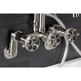 thumbnail image 3 of Kingston Brass AE8458RKX Webb 7-Inch Adjustable Wall Mount Clawfoot Tub Faucet with Knurled Handle and Hand Shower, Brushed Nickel, 3 of 7