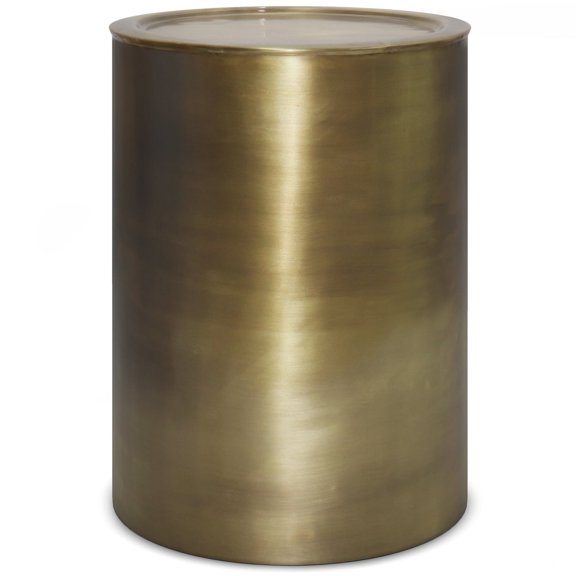 Simpli Home Corbin Industrial 16 " Metal Metal Side Table in Antique Gold