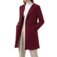 thumbnail image 3 of MODA NOVA Juniors Half Lapel Long Sleeves One Button Winter Mid-Length Overcoat, 3 of 7
