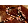thumbnail image 3 of Horse Western Riding Leather Bridle Headstall Breast Collar Tack Pink 7672, 3 of 3