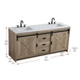 thumbnail image 2 of Elegant Kitchen and Bath Austin 72 Inch Double Bathroom Vanity In Natural Oak, 2 of 15
