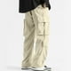 thumbnail image 4 of Pantalones largos de moda para hombre, color sólido, informales, elásticos, con cordones, holgados, deportivos, de trabajo, blusa para hombre, 4 of 4